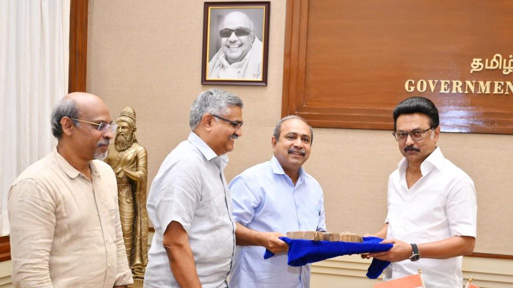 T.N. CM Stalin hands over old manuscripts from Germany to Roja Muthiah Research Library for preservation