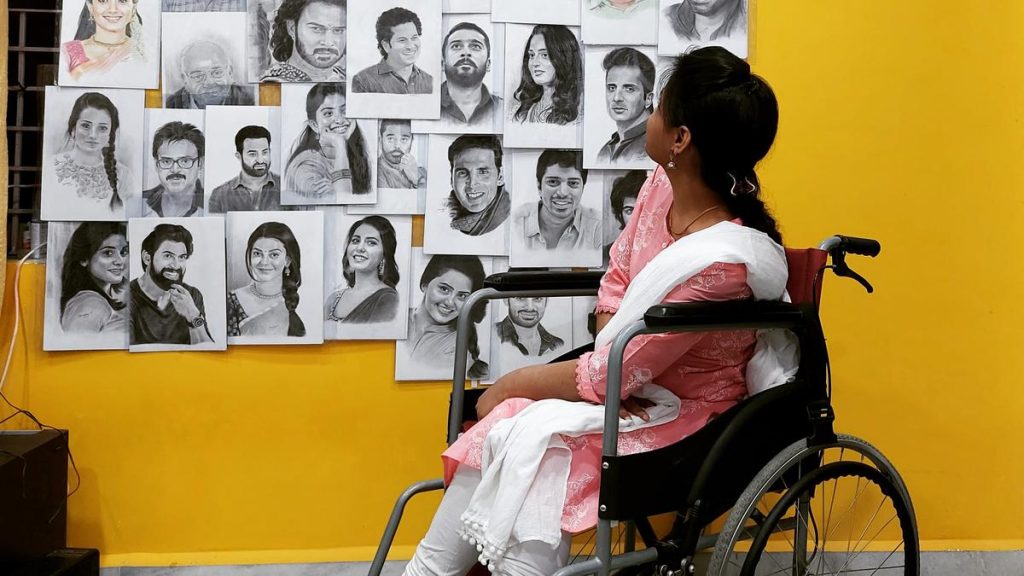 Telangana Artist with Muscular Dystrophy Gains Fame for Celebrity Sketches