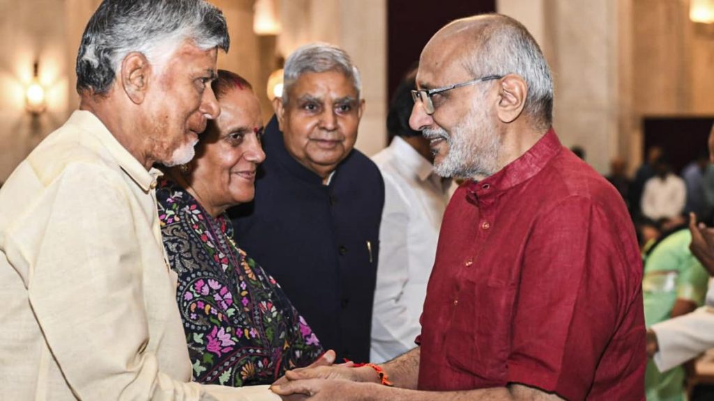 Chandrababu Naidu, Pawan Kalyan Congratulate C.P. Radhakrishnan on VP Swearing-In