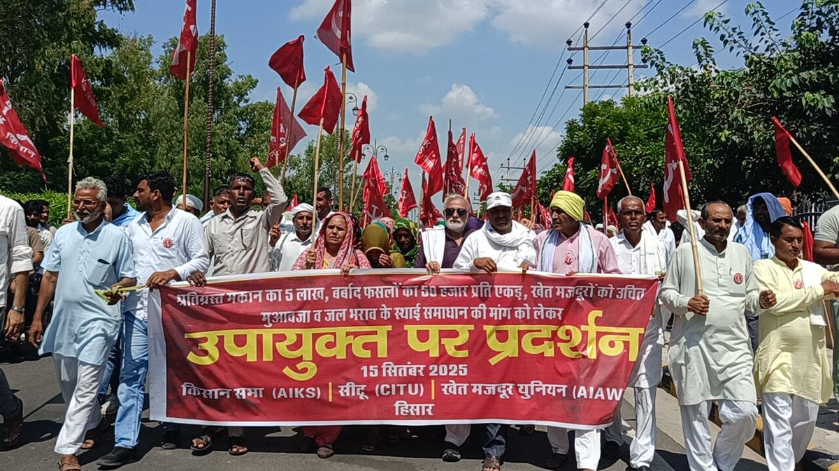 haryana farmers-protest against-‘inept’-handling-of-flood-situation