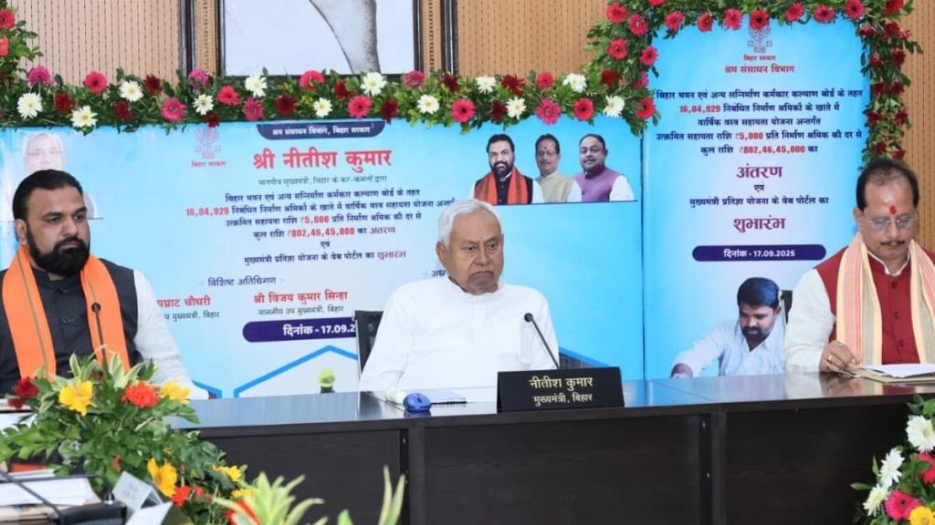 Nitish Kumar Allocates ₹802.46 Crore to Bihar Construction Workers